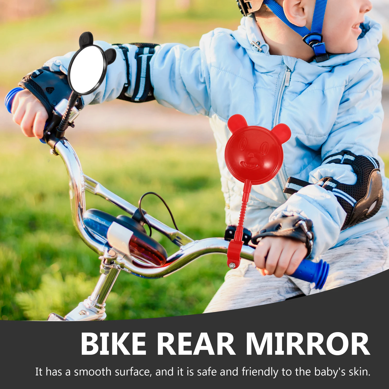 4 قطع مرآة خلفية للدراجة لاستخدام المقود - تعزيز السلامة والرؤية على الدراجات البخارية أو الدراجات ذات سطح عاكس