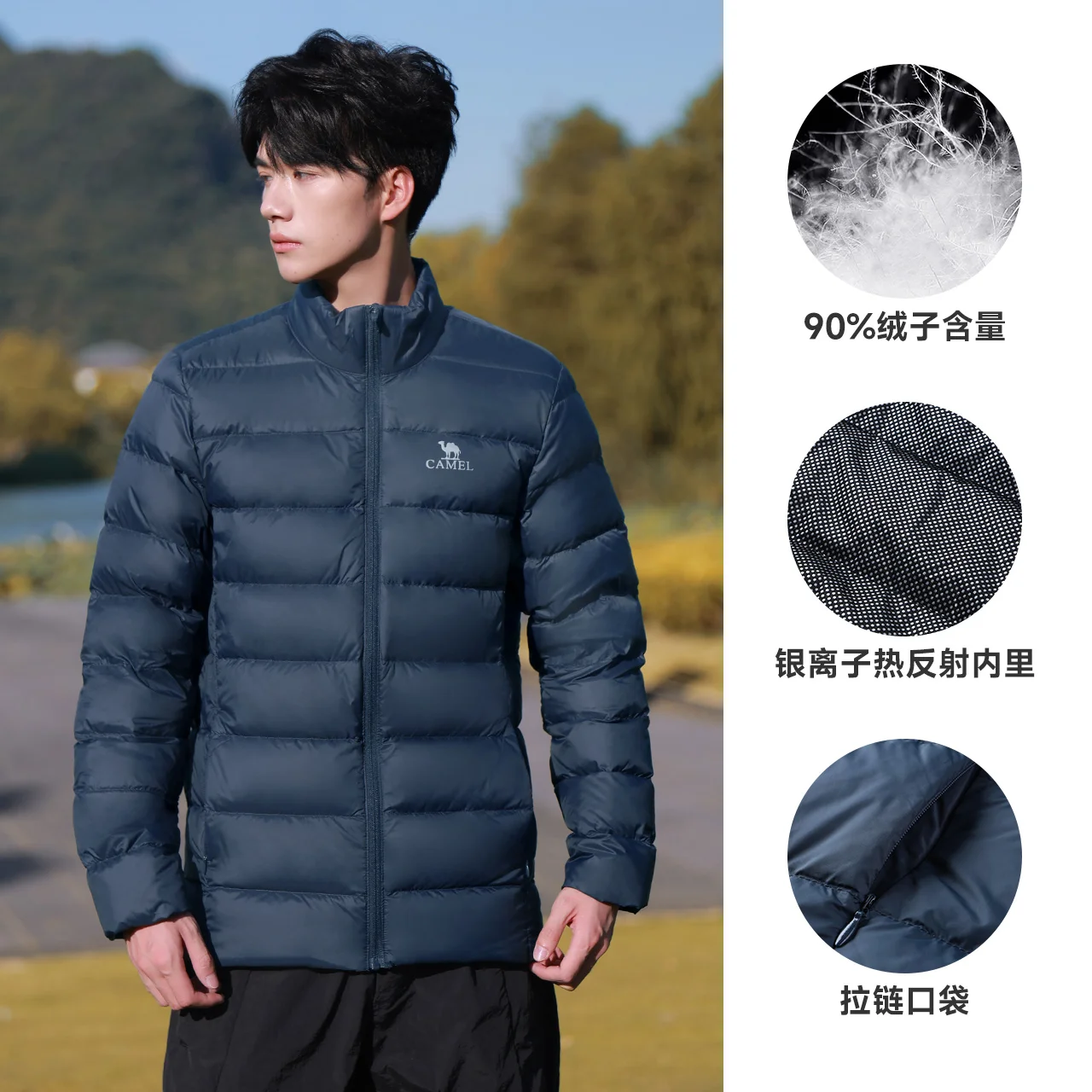 GOLDEN CAMEL Couple Sports Down Jackets Men Women Outdoor Hiking Warmth Casual Lightweight Trekking Short Jacket for Men Coats