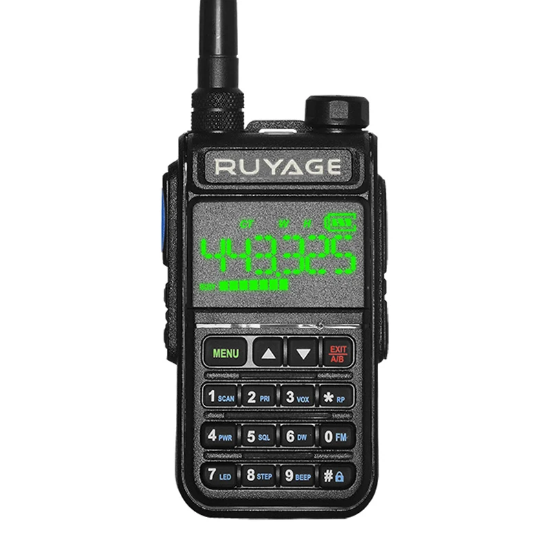 Ruyage UV58 6 Bands Amateur Ham Two Way Radio 256CH Air Band Walkie Talkie VOX DTMF SOS LCD Color Police Scanner Aviation