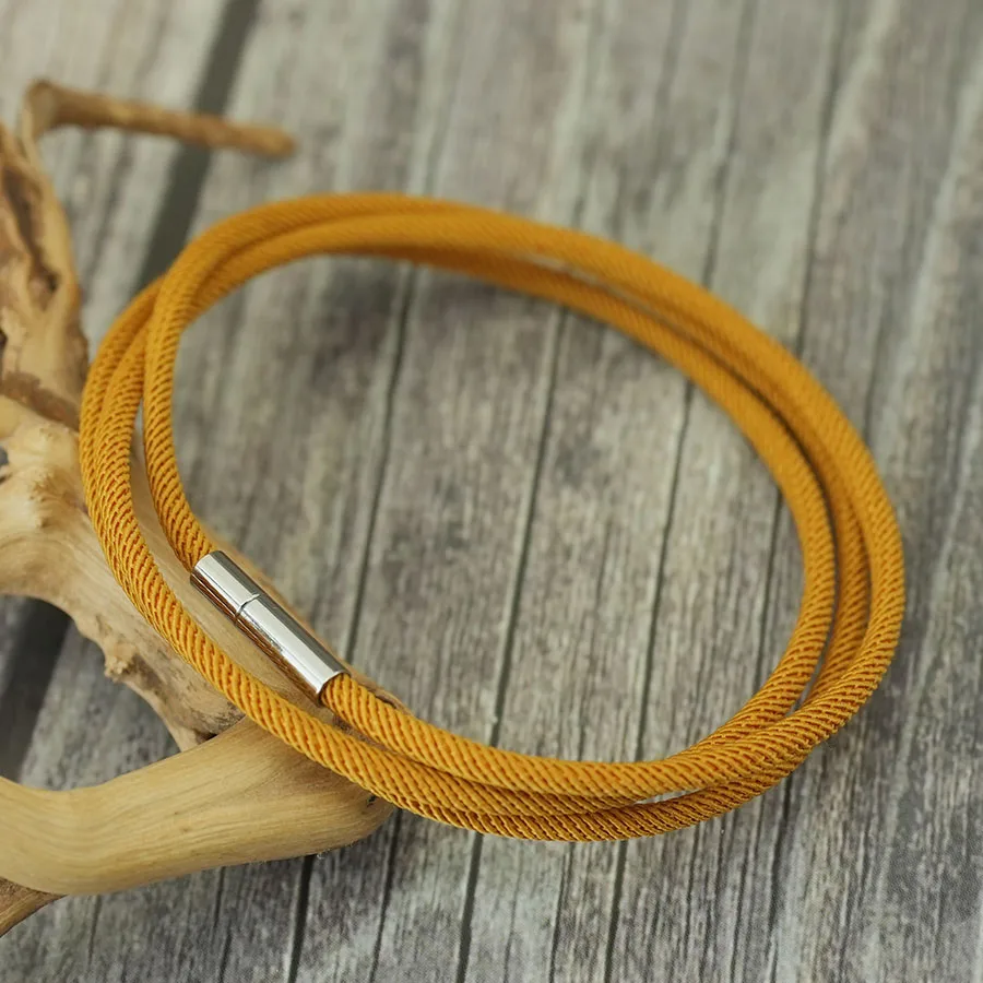 Multi-Strand Rope Bracelet for Men Stylish Wrap Sports Braclet Silver Color Metal Clasp Minimalist Jewelry Gift for Him