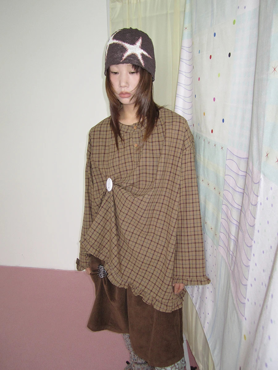 

Autumn New Sle Loose Fit Long Sve T-irt Women's Retro Floral Versatile Cotton Polyester Blend Comfortable Breathable