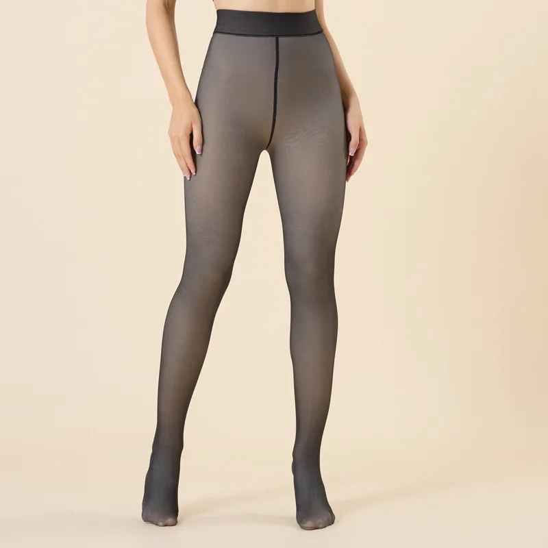 Winter Warme Thermische Strumpfhosen Nahtlose Transluzente Fleece Schlank Elastizität Strumpfhosen Frau Push-Up Verdicken Strümpfe Streetwear – Detail 26