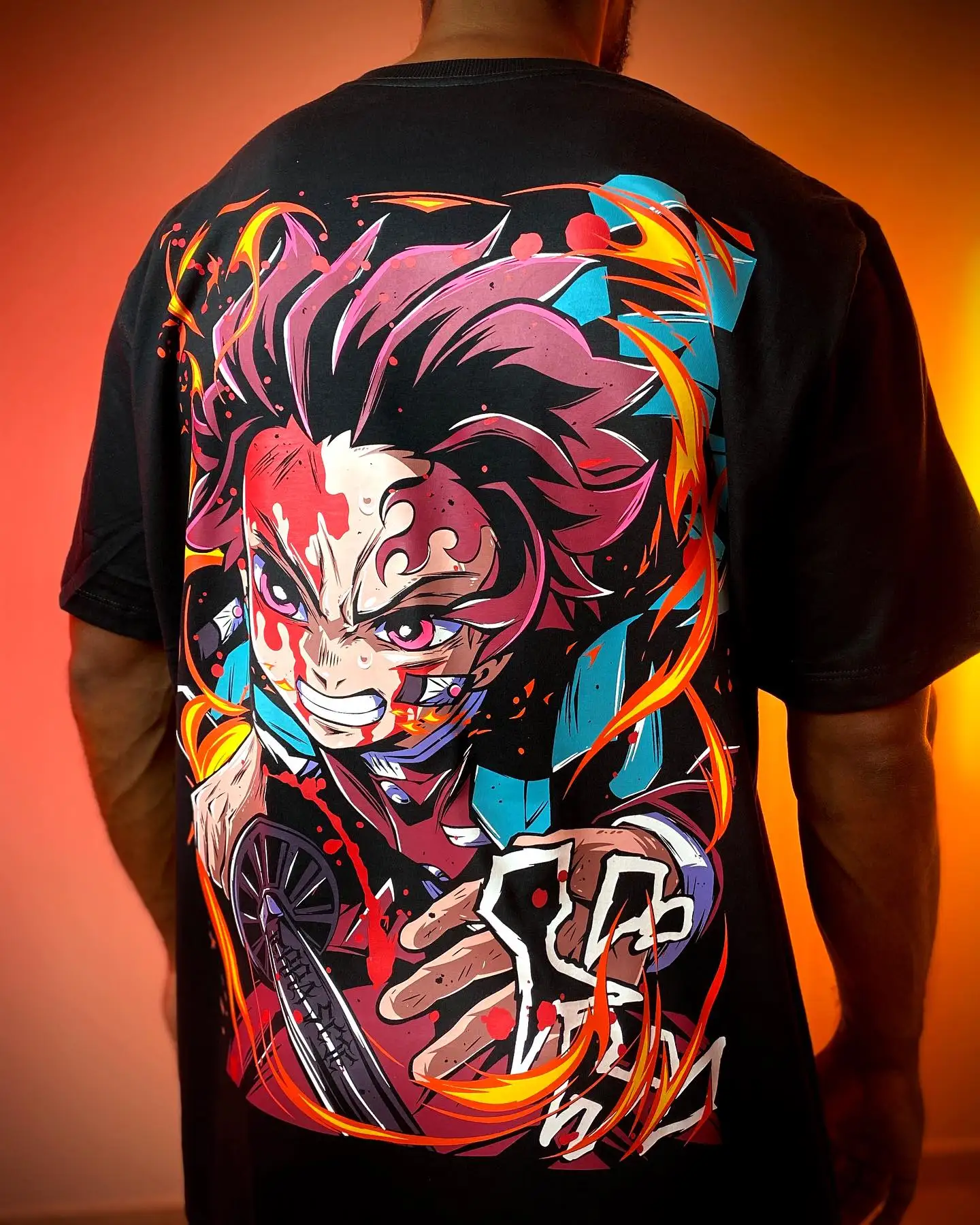 

Demon slayer Tanjiro graphic t shirts cotton hip hop streetwear y2k short sleeved couples tops oversized t shirt men clothing