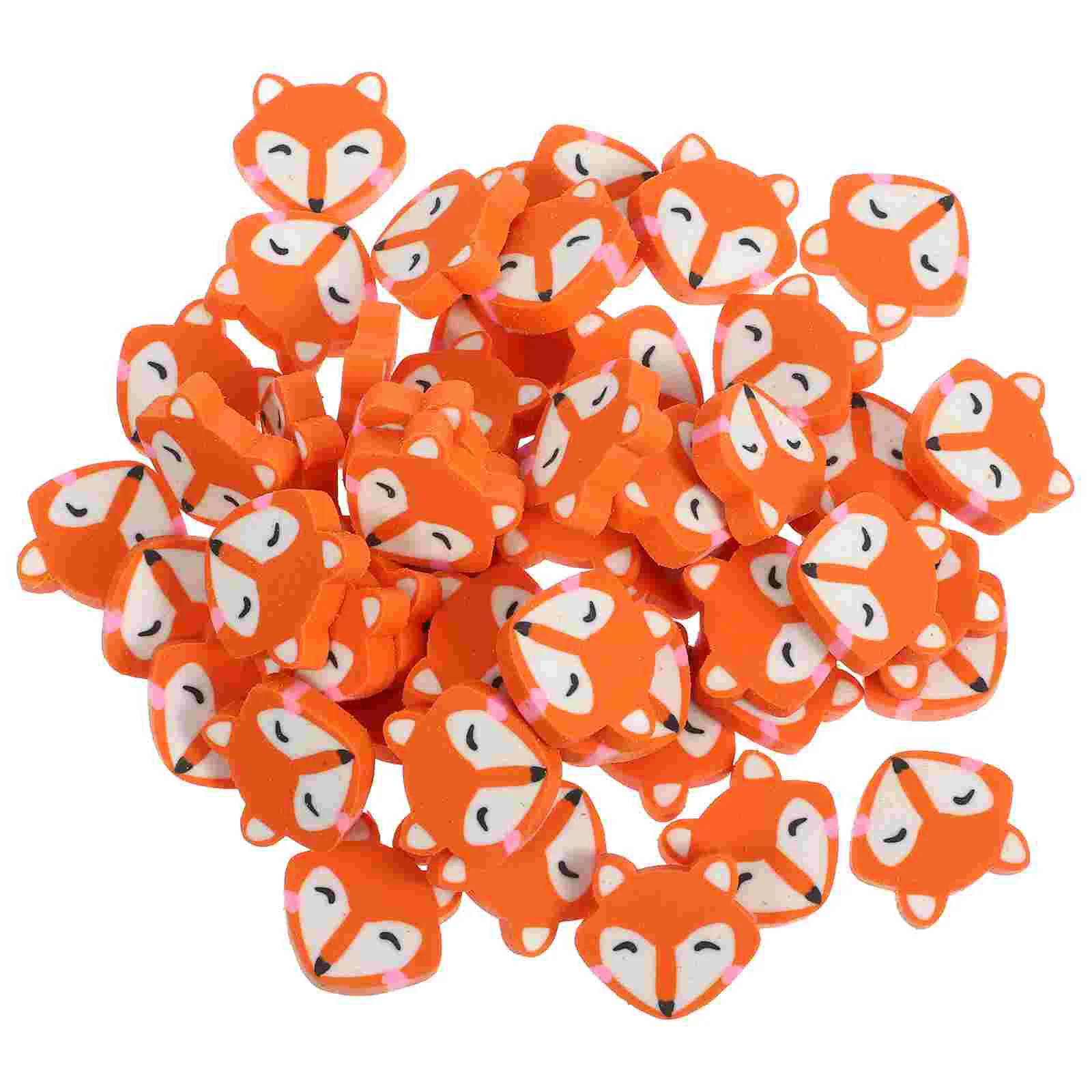 50 Pcs Little Fox Eraser School Students Birthday Stationery Classroom Rewards Drawing Pencil Erasers Stationery Accessory