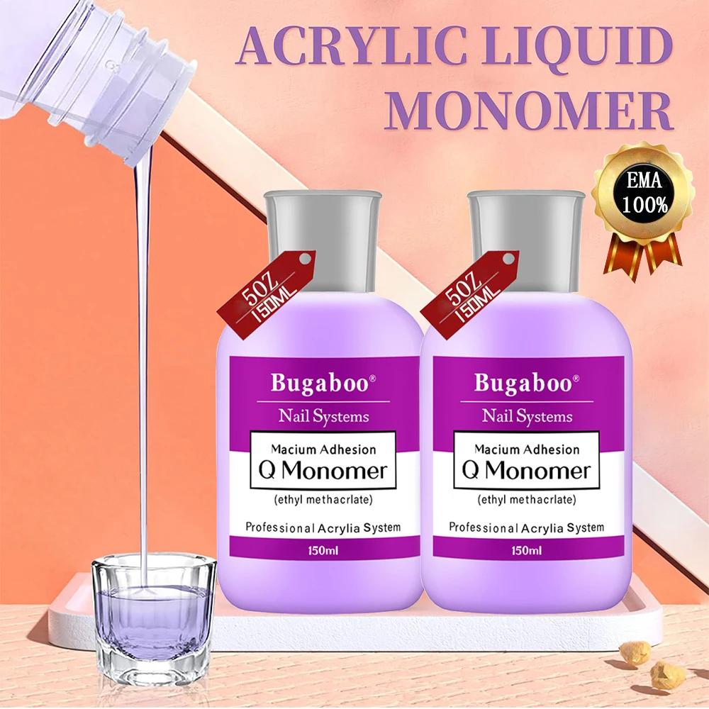 

150ML EMA Acrylic Liquid Monomer 5OZ Large Capacity Low Odor Quick Drying Liquid for Nail Extension&Carving Home DIY Salon Use*U