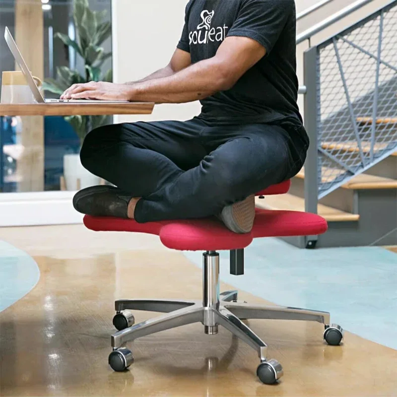 

Ergonomic Cross-Legged Floor Chairs Adjustable Squat Stool Comfortable Kneeling Seat with Back Support for Long Sitting Work
