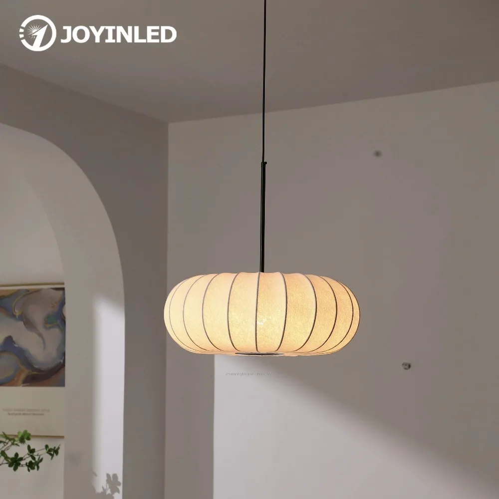 

Silk Pendant Light Modern Luxury Living Room for Kitchen Island Japanese Style Wabi Sabi Ceiling Lighting Chandelier