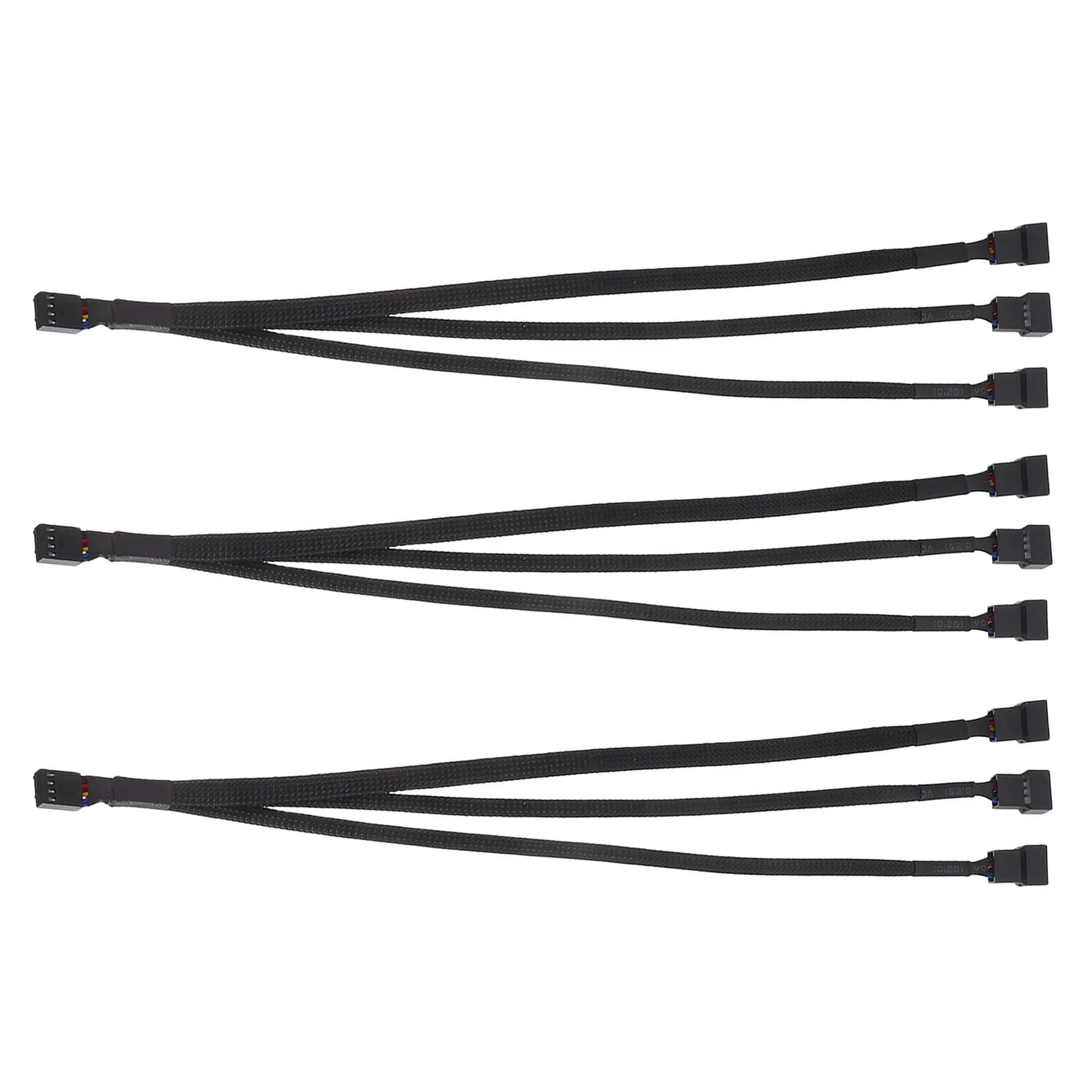 3Pcs Computer Cooling System Splitter Cable 1 to 3 Fan Splitter Adapter for Pc Case Fan Hub Flexible Installation Sturdy