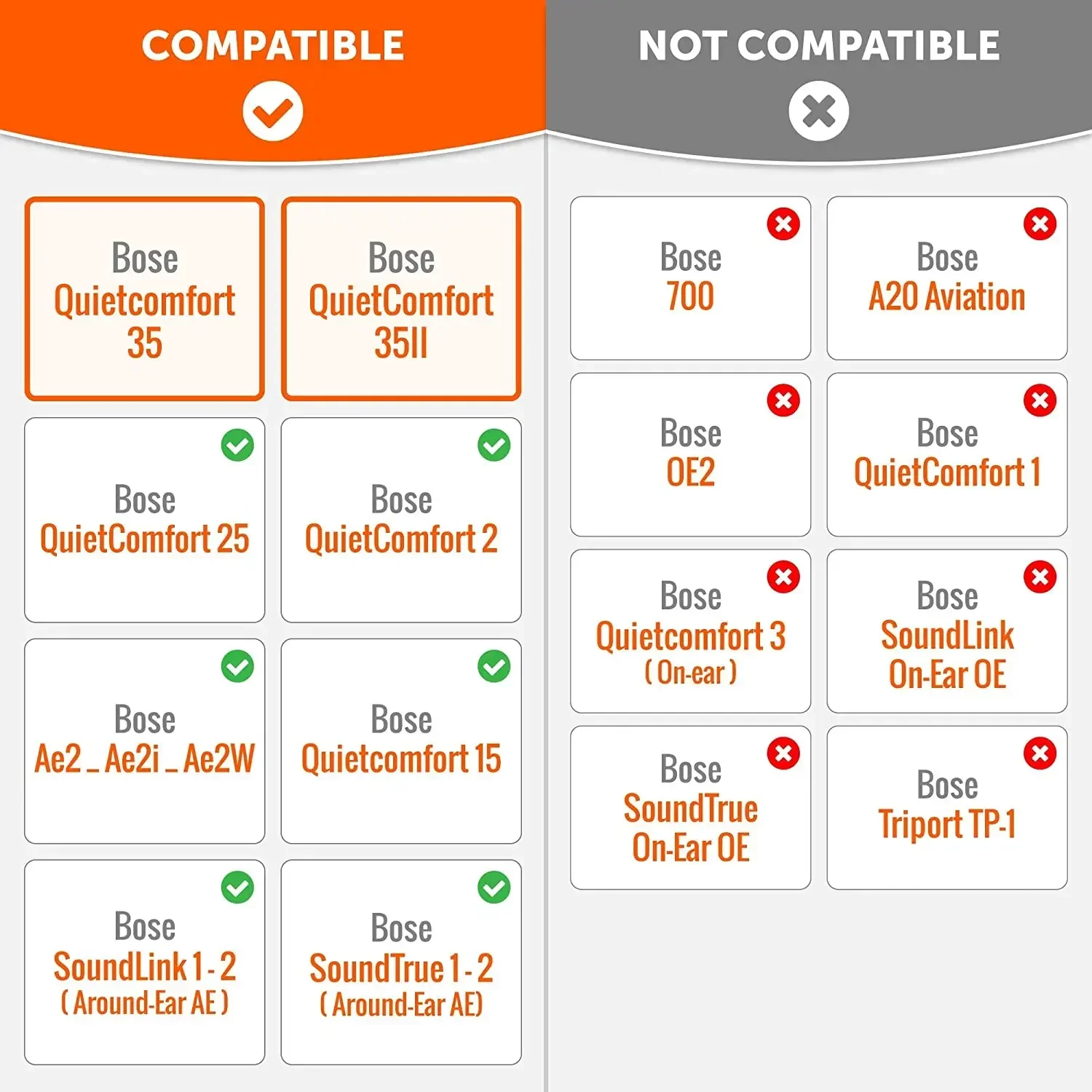 Substituição Earpads para Bose Quiet Comfort, Quiet Comfort 35 II QC35 II Headphones