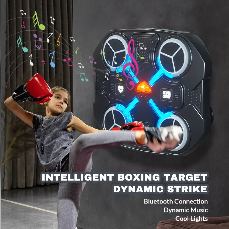 Nuova macchina da boxe musicale Smart Bluetooth Fitness Boxing Trainer Home Esercizio di risposta Allenamento Boxe Bersaglio da parete per bambini