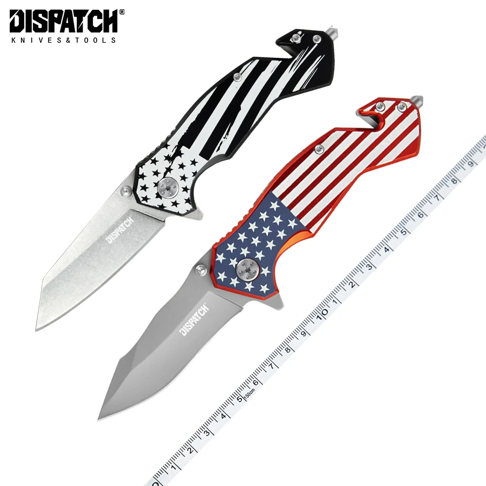 

Tactical Folding Pocket Knife with Alumina Handle Flag Pattern Rope Cutter for Outdoors Hunting Camping Hiking EDC Tool