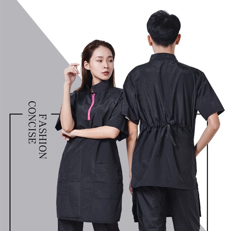 Long Sleeve Pet Groomer Work Clothes Waterproof Overalls Non Stick Hair Pet Grooming Uniforms Anti-hair Breathable Gown Y1128