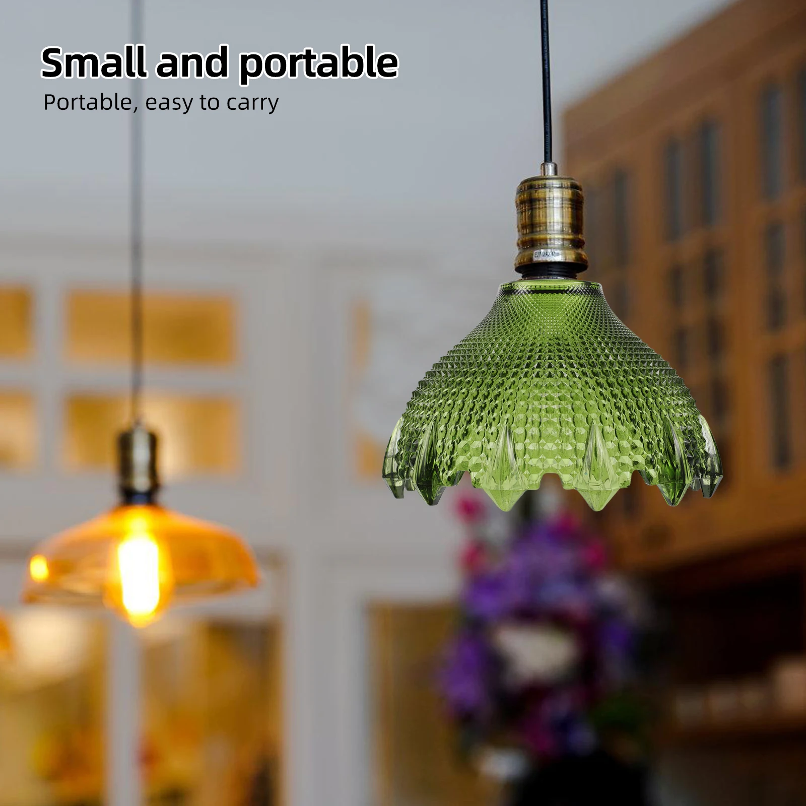 

Small Vintage Glass Lamp Shade E27 Pendant Light Cover Japanese Style Easy Installation Dining Room Lighting Light Shade