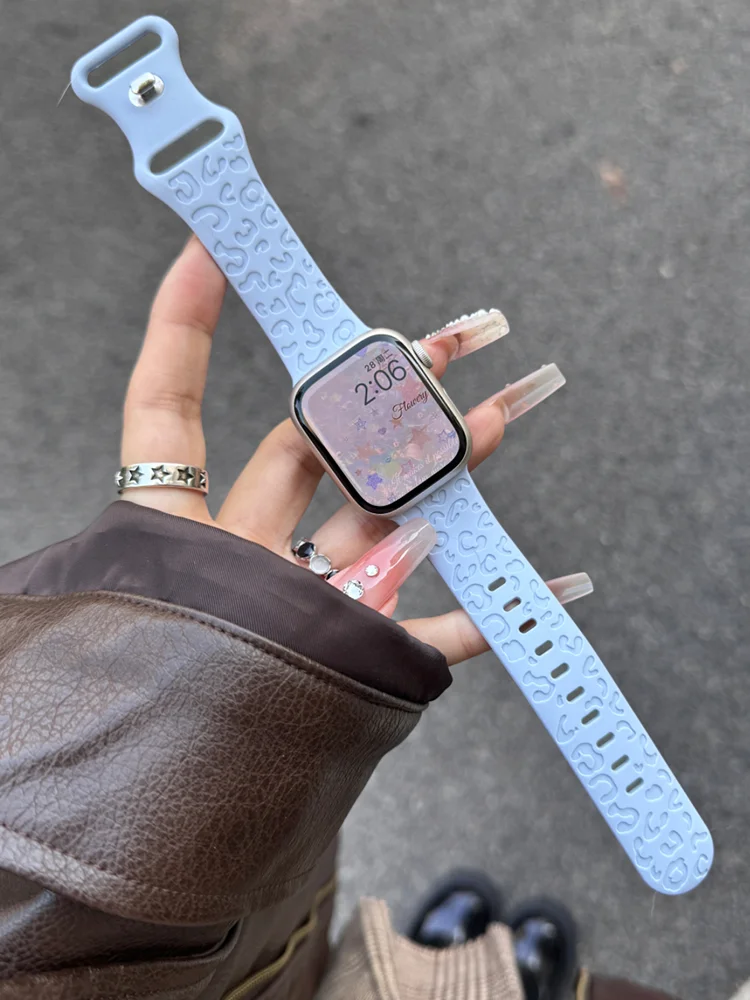 애플 워치 밴드용 새 각인 스트랩 46mm 42mm 44mm 49mm 41mm 45mm 실리콘 팔찌 시리즈 11-10 8 9 7 SE 3 6 5 4 울트라 2 3