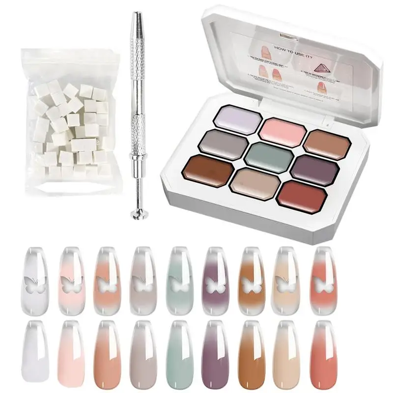 9 ألوان جيل للأظافر لوحة الطلاء مسمار اللوحة هلام الصلبة جيل للأظافر لوحة الطين نقع قبالة UV/LED البولندية ورنيش صالون هلام مسمار الفنون
