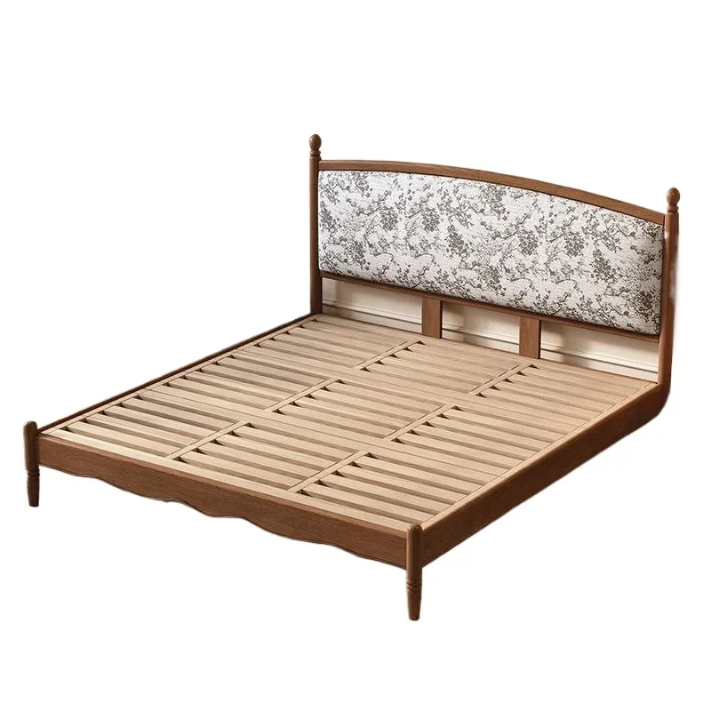 

Solid wood bed 1.8 meters double bed French retro soft bag master bedroom modern simple wedding bed