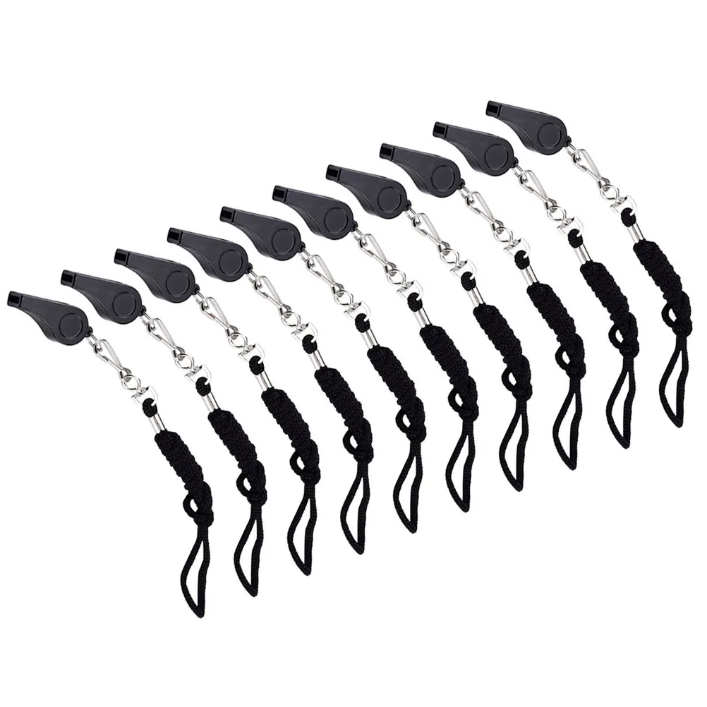 

10Pcs Whistle Plastic Loud Emergency Durable Survival Whistle Keychain Pendant Outdoor Sports Referee Hiking Soccer