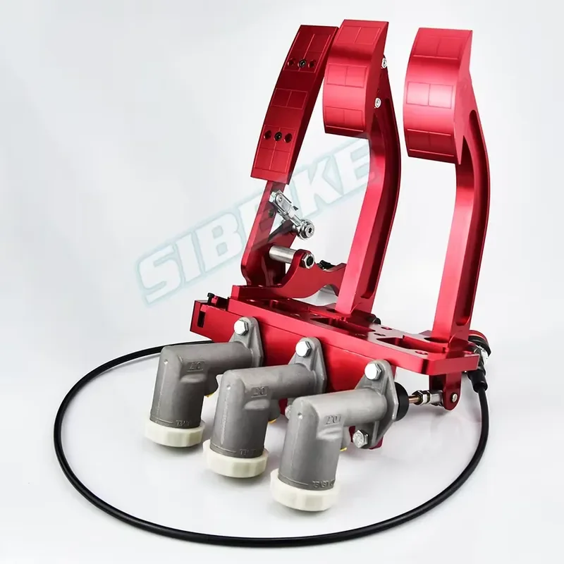 Universal Racing Pedal Assembly Red Brake Pedal Box for Car Performance Upgrade Adjustable Footrest Kit