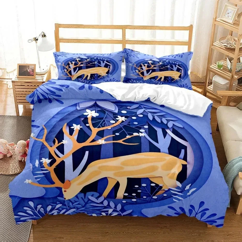 

Forest Deer Digital Bedding Set For Bedroom Soft Modern Bedspreads Comefortable Kids Duvet Cover Quilt Cover And Pillowcase