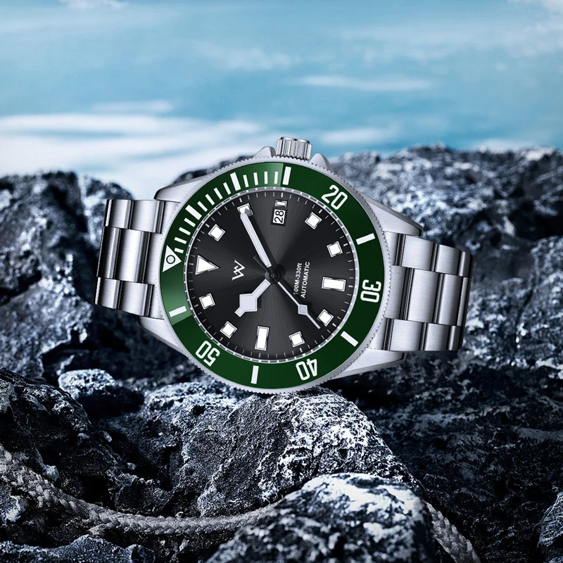 ساعة WM ساعات آلية أوتوماتيكية مقاومة للماء كلاسيكية كاجوال لرجال الأعمال ساعة Welly Merck WM089M