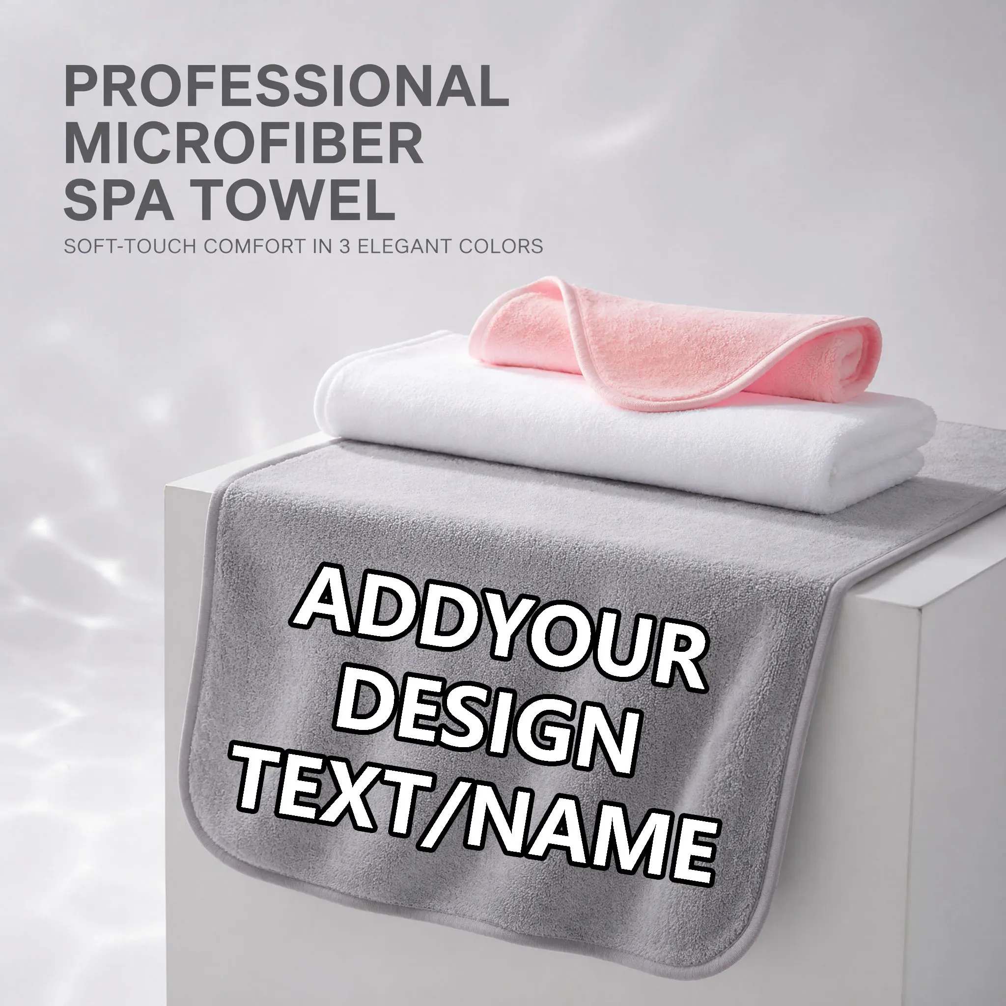 Customized Chest Towel for Beauty Salons and Spas, Laser-Engraved Text, Soft Polyester Fiber, Absorbent and Lint-Free, Suitable for Sensitive Skin