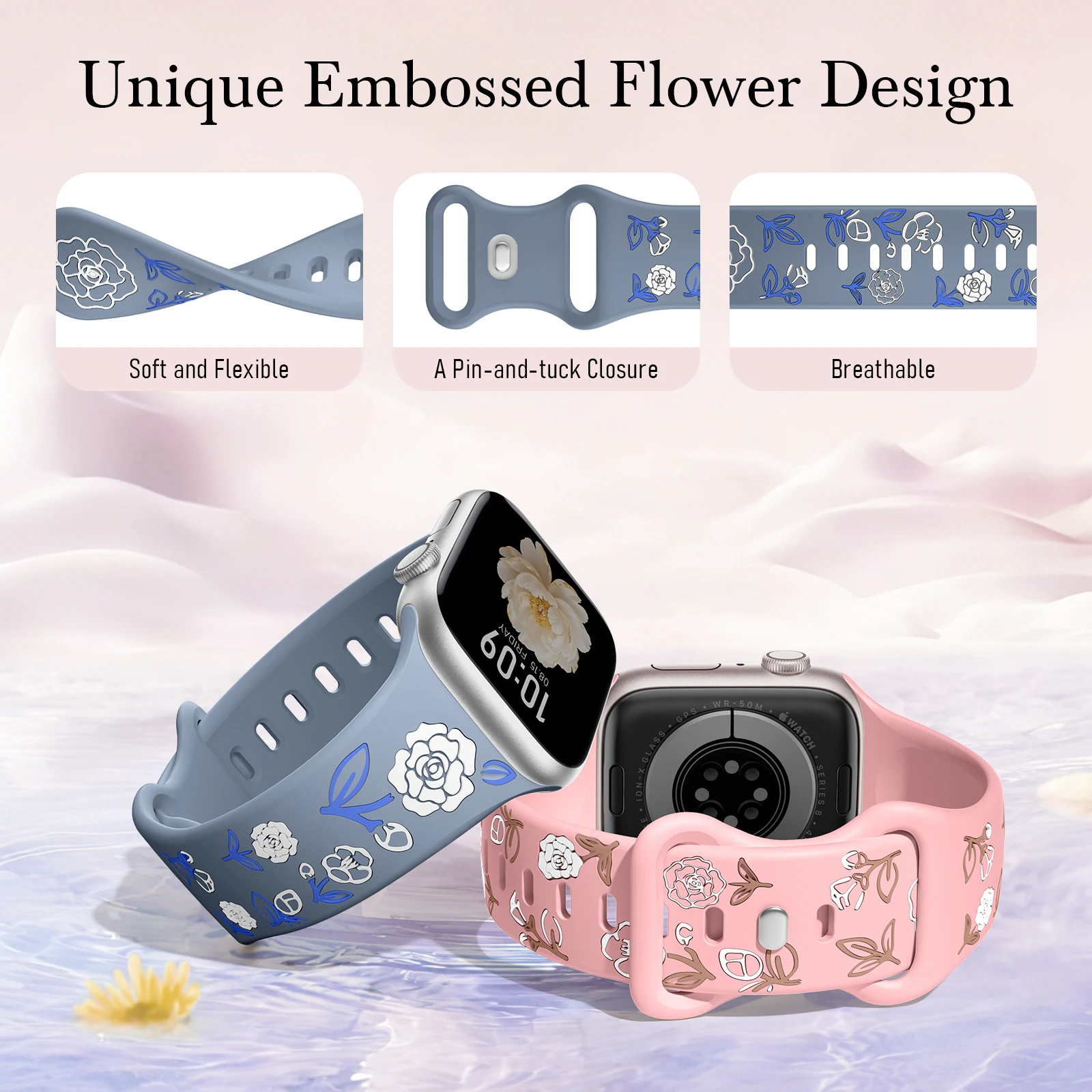 Graviertes Armband für Apple Watch Band 11 10 42mm 46mm Silikonarmband für iWatch Series 10 9 8 7 SE 6 45/44/40mm Ultra2/3 Correa