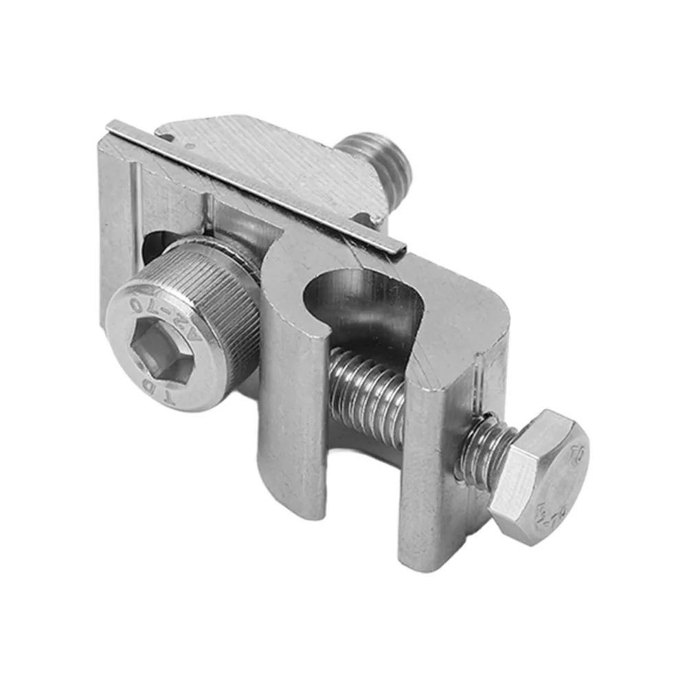 10Pcs Solar Mounting System Grounding Clamp Photovoltaic Bare Wire Solar Panel Grounding Clamp Aluminum & Stainless Steel Pipe