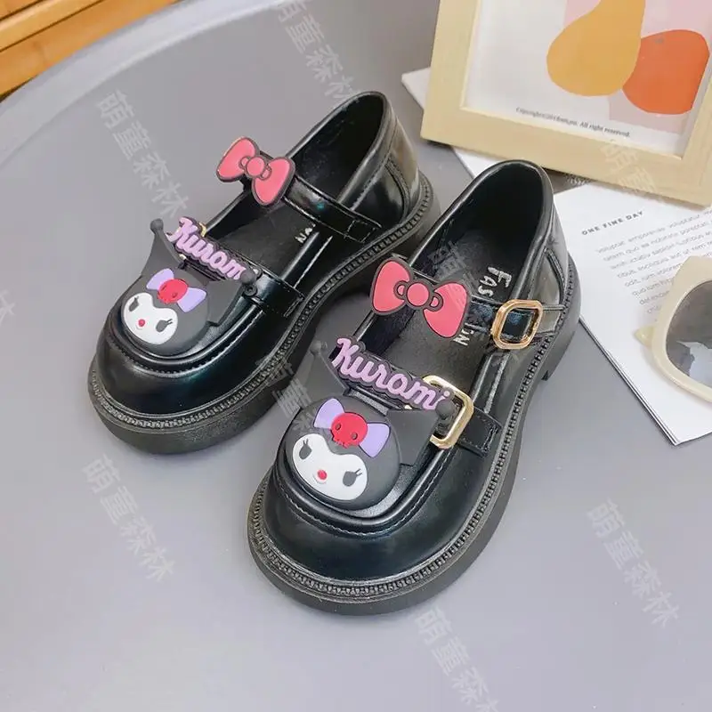 Spring Autumn Kawaii Sanrio Anime My Melody Children Leather Shoes Cute Kuromi Sweet Children Pu Sneakers Ins Gifts for Kids