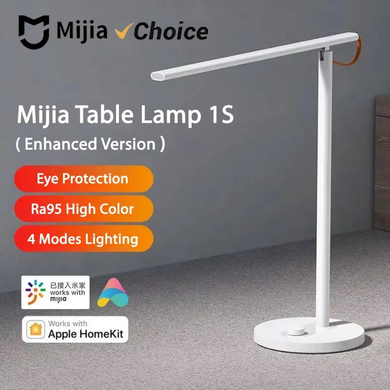 

Настольная лампа Mijia 1S, улучшенная версия, с высоким индексом цветопередачи Ra95, управление через приложение Mi Home, защита глаз, складная настольная лампа