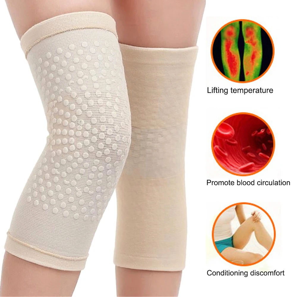 1 Pair Tourmaline Knee Pads Magnetic Therapy Knee Support Bandage Far Infrared Leg Sleeve Relieve Arthritis Join Pain Knee Brace