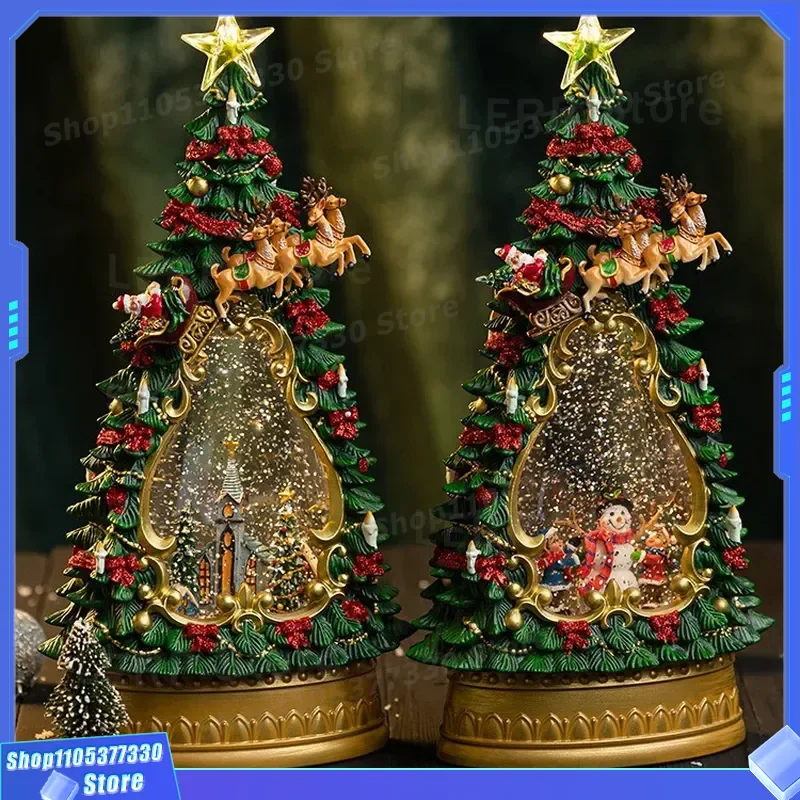 Shangxiang Crystal Ball Music Box with Snowflake and Christmas Tree Design Perfect Gift for Girls Children Birthday