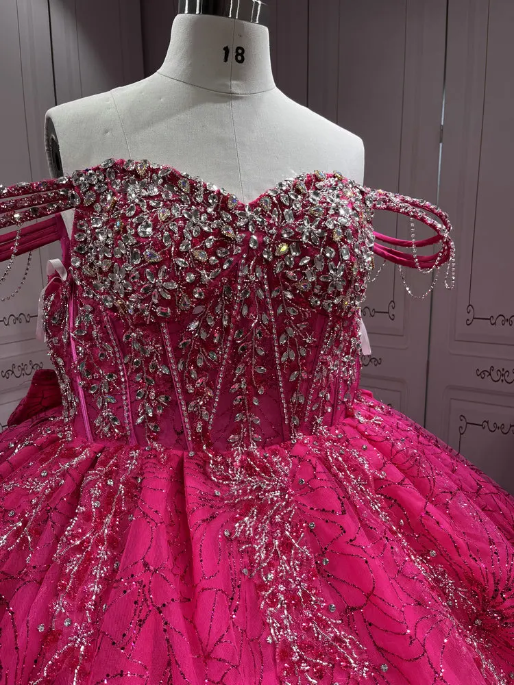 Mumuleo Fuchsia หวาน 16 ชุด PLUS ขนาด Quinceanera ชุดราคาไม่แพง Miss XV Vestidos De Quinceanera 15 Anos 2025 De Xv