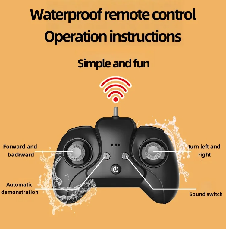 لعبة جديدة برمائية 2.4G للتحكم عن بعد على شكل بطة للأطفال لشحن لعبة قارب التحكم عن بعد في مياه الزواحف