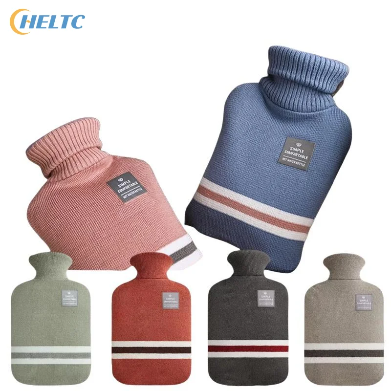 1L Or 2L Hot Water Bottle With Knitted Cover Large Capacity Hot Water Bag For Female Warm Belly Hands Inject Water Hot Water Ba
