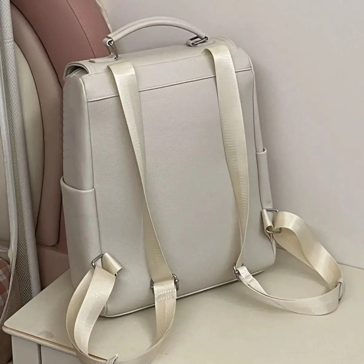 بلون بسيط حقيبة لابتوب محمولة باليد المرأة ماك بوك اير برو 13 14 15.6 16 بوصة حقيبة دفتر اليومية دائم حقيبة ظهر الطالب 2025