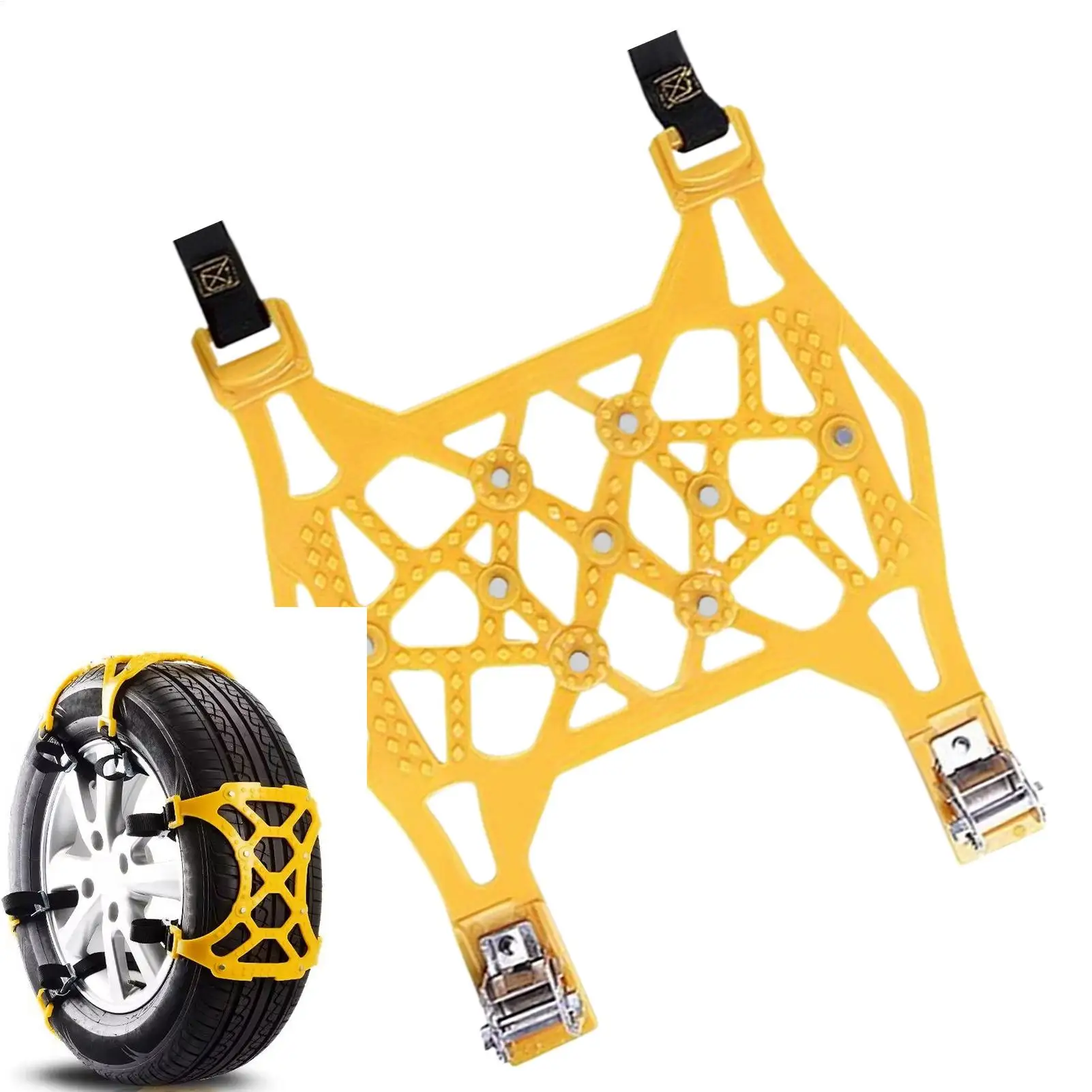 冬用車タイヤスノーチェーン6個入り自動車ホイールタイヤ滑り止めチェーン携帯用車泥ホイールトラクションケーブルベルト