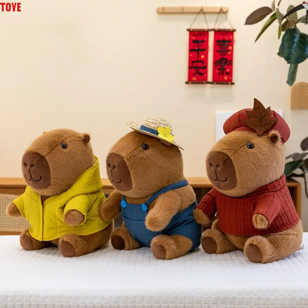 

Kawaii Dress Up Capybara Plush Doll Cartoon Fluffy Capybara Plush Toy Soft Simulation Capibara Fluffty Doll Home Decor