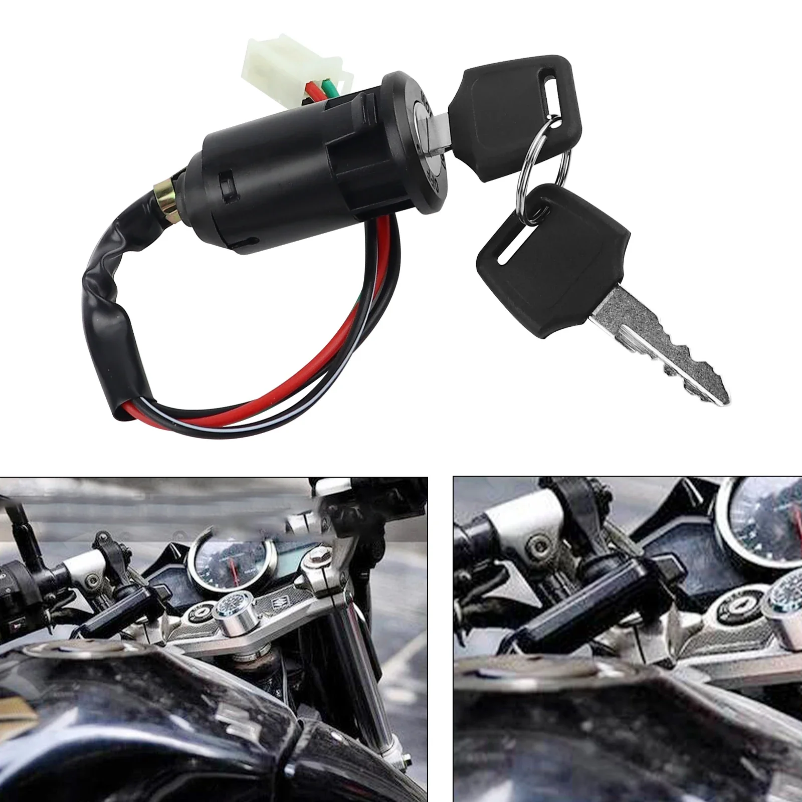 Universal Motorcycle Ignition Switch Keys Lock for Honda Yamaha Kawasaki Suzuki 50cc 70cc 90cc 110cc 150cc Dirt Bike Go Kart ATV