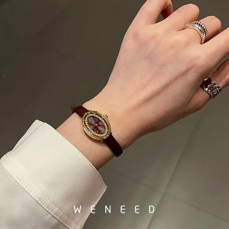 PEIYING Ankola Red Watch Women's Light Luxury Niche 2024 New High-end Sense Exquisite and Small Diamond-encrusted Women's Watch
