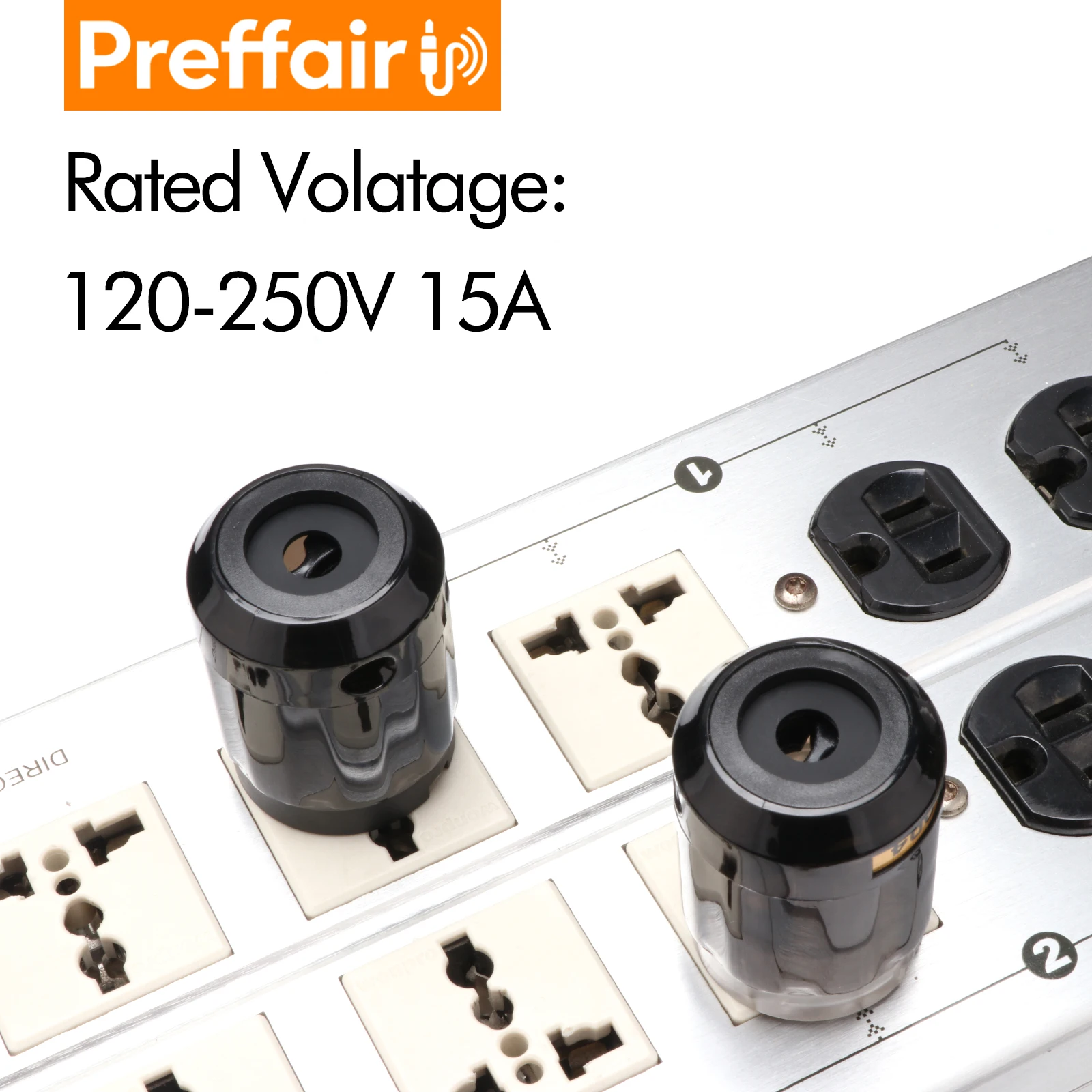 Preffair HiFi Rhodium Plated US/EU Power Plug IEC Connector Audio AMP CD Player AC Power Cord Connector Adapter for Speaker view 2