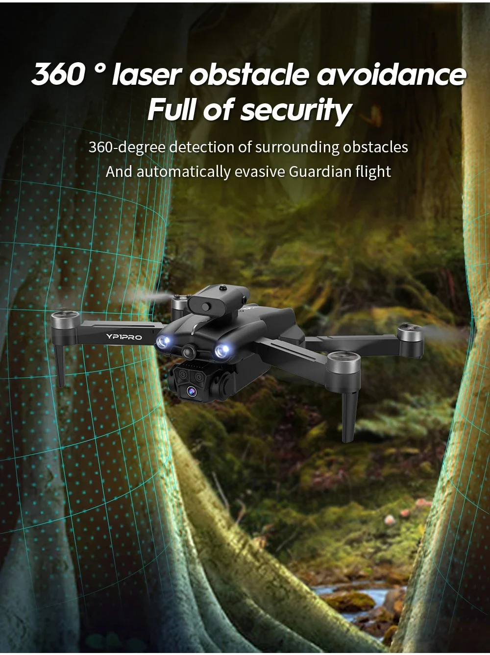 Description Picture 5 of itemYP1pro Dron 4k HD three Camera Professional Brushless Motor Aerial Photography Aircraft Optical flow RC Quadcopter Drone Toys