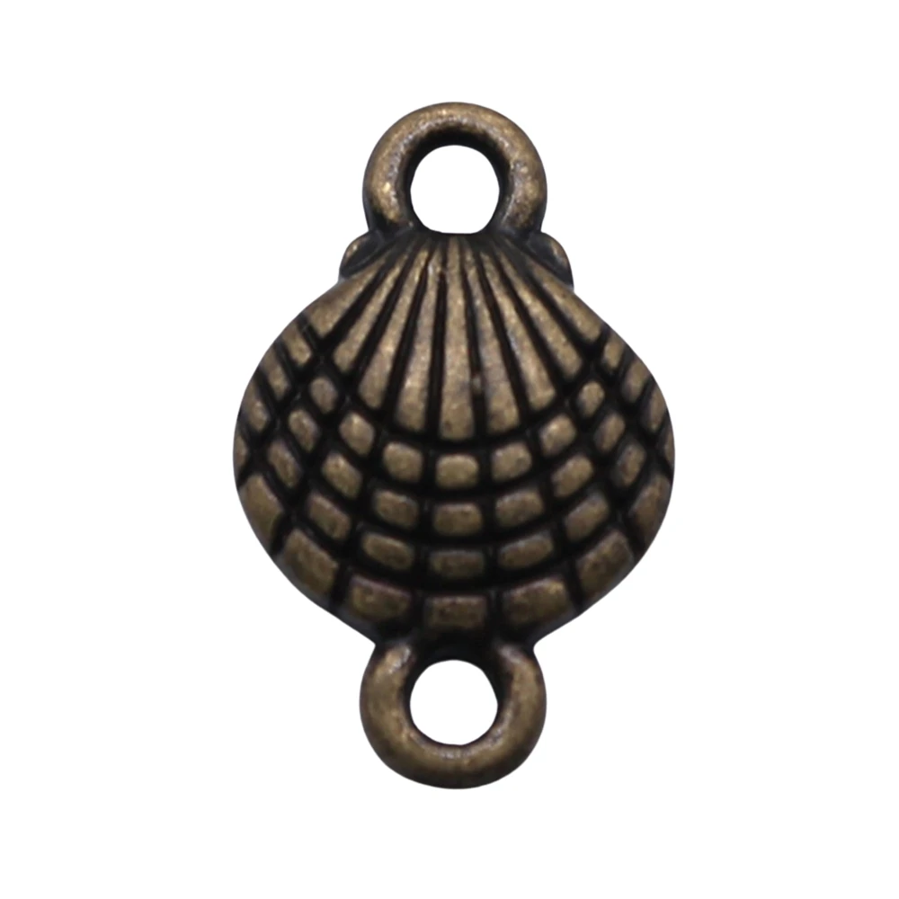 WYSIWYG 20pcs Shell Charms Connector Handmade Accessories Antique Bronze Color Antique Silver Color 10x16mm For Jewelry Making