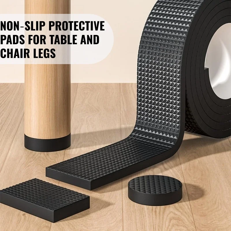 DIY Anti-slip Furniture Pads Mute Mats Bumper Damper Thick Non-Slip Pad Foot Cover Self Adhesive Table Chair Foot Protection Pad