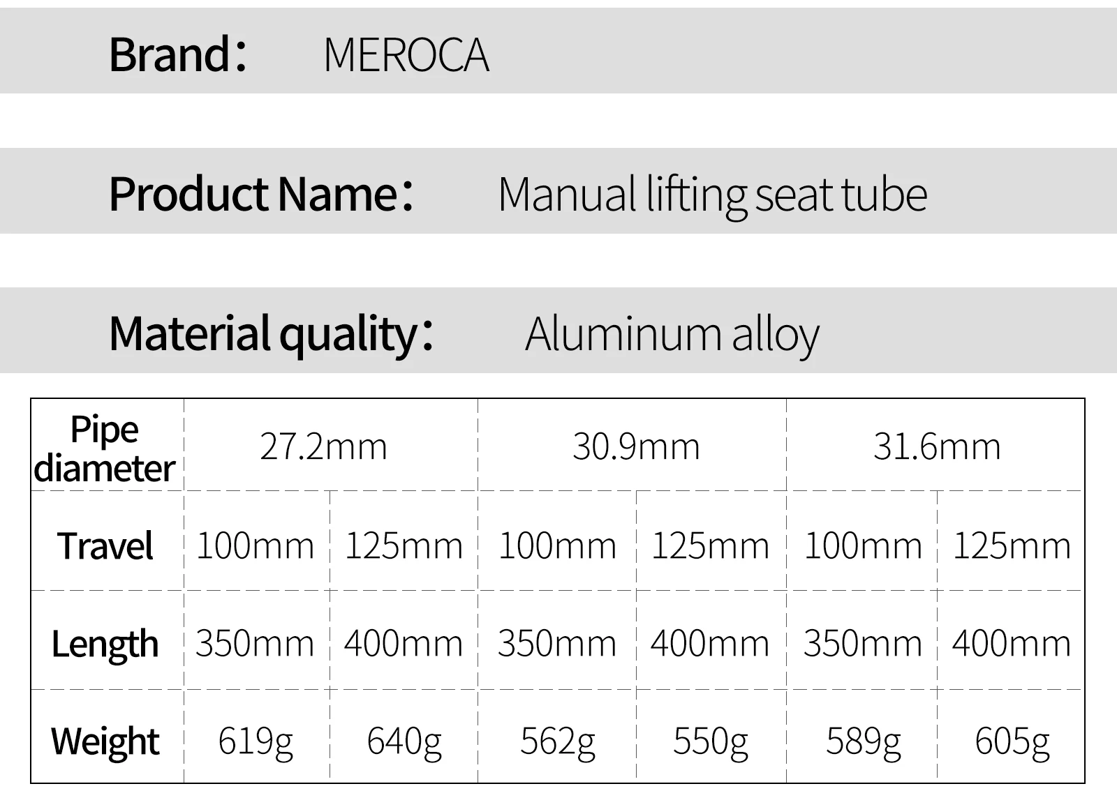 MEROCA MTB Dropper Sattelstütze 30,9/31,6 MM Hydraulisch Höhenverstellbar 100/125/150 MM Reise Rennrad MTB Sitzrohr Winter Radfahren – Detail 3