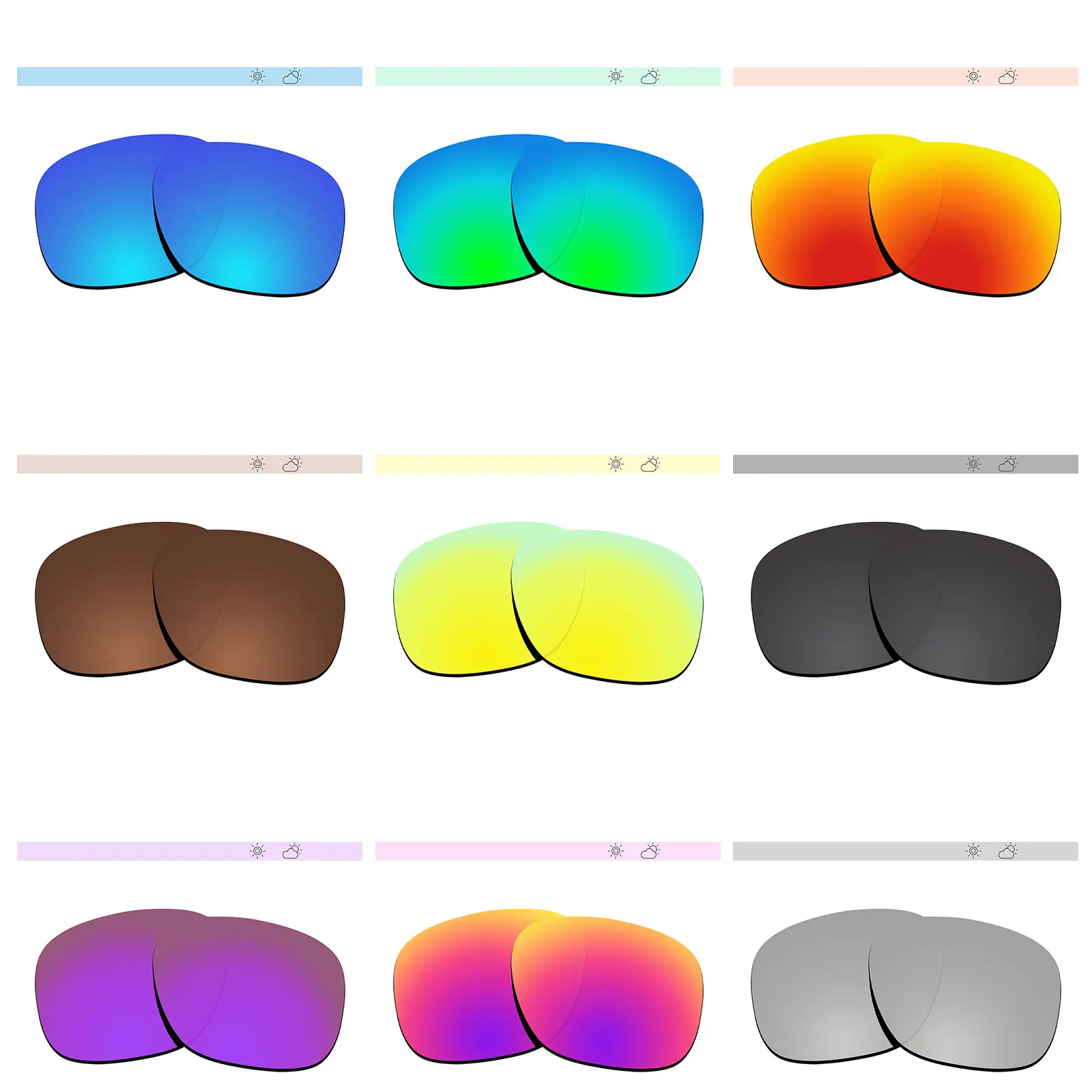 Glintbay Polarized Replacement Sunglasses Lenses for Maui Jim Dragons Teeth MJ811 58mm - Multiple Options