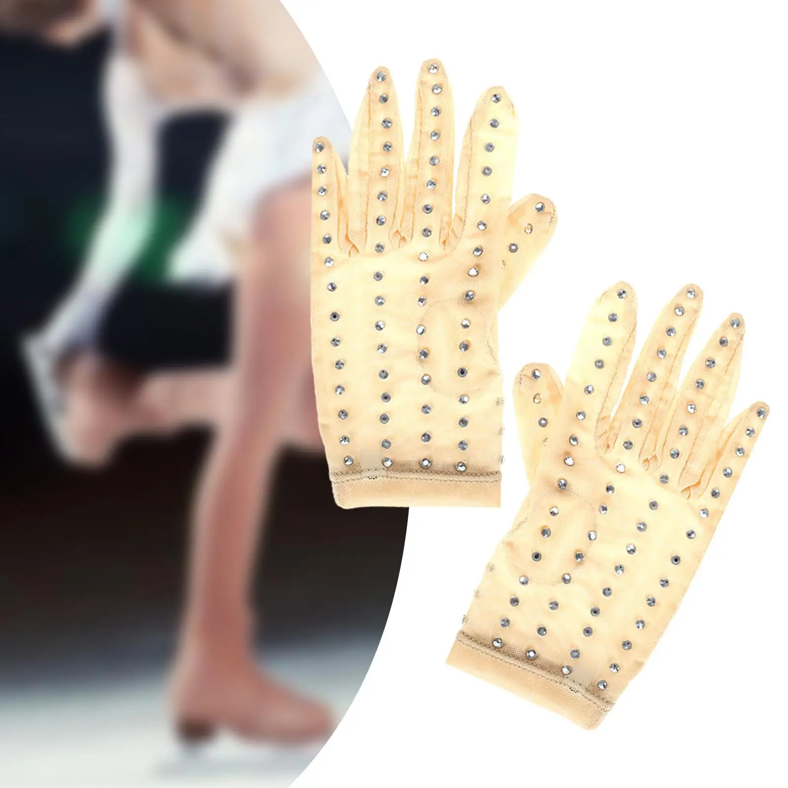 Figure Skating Gloves Winter Skate Gloves Fashion Performacne Accessories for Show Performance Test Show Practice Accessories