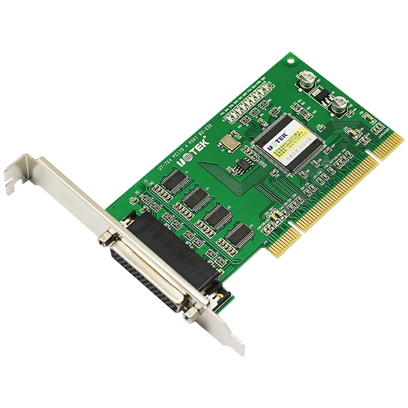 UOTEK PCI to RS-232 Serial Card RS232 4 Ports High Speed DR44 Expansion Converter Industrial Grade DB9 Connector UT-764 Adapter