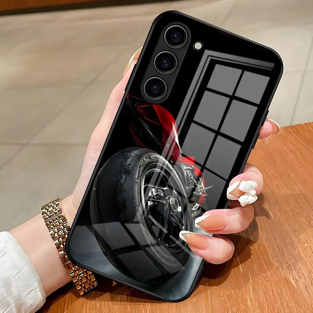 M-دراجة نارية D-Ducaties جراب هاتف لسامسونج S25 حافة الترا S23 S22 S21 S20 الترا زائد S24 Fe A54 A53 A25 غطاء زجاجي