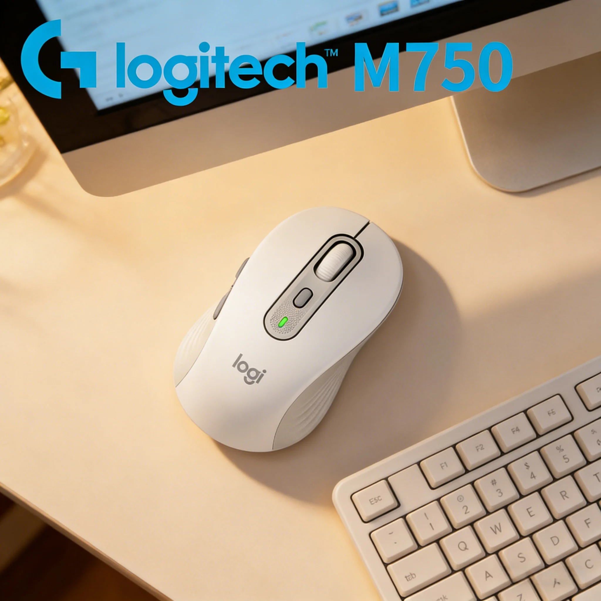 Logitech Signature M750 Silent Wireless Mouse Ergonomic Contoured 6 Programmable Buttons for Home Office Laptop Desktop PC