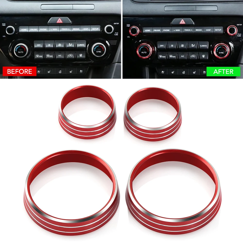 For KIA Sportage QL 2017 Car Air Condition Volume Radio Switch Knob Decorative Ring Sticker AC Control Adjust Trim Cover Styling